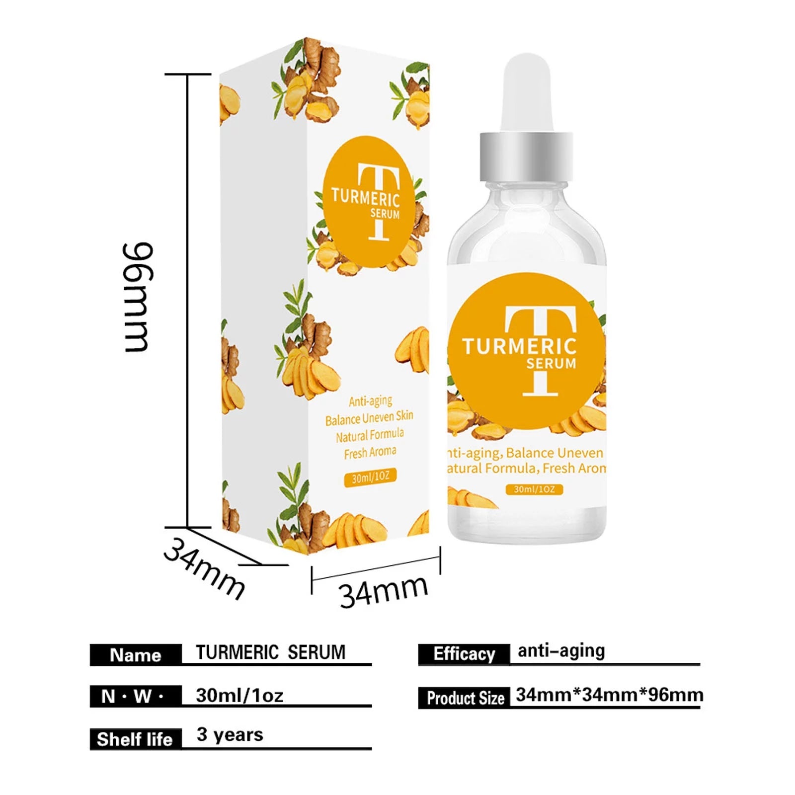 Turmeric Dark Sp-Ot Corrector Serum Skin Care Moisturizing Repair Serum 30Ml