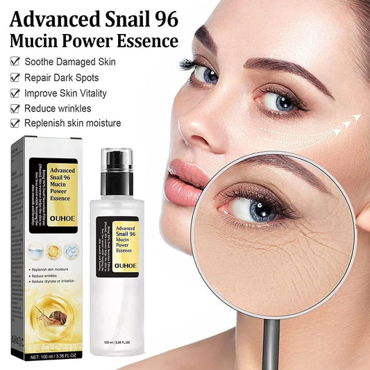 Advanced Snail Mucin 96% Power Repair Serum, Snail Mucin Serum with Snail Secretion Filtrate, for Dull and Damaged Skin, Anti-Aging and Complexion Correction, Face Serum (100Ml) 2PCS