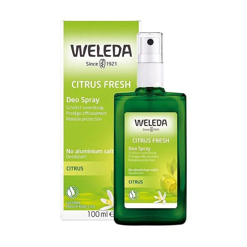 2 X Weleda Deo Spray Citrus Fresh 100Ml Organic Deodorant Spray