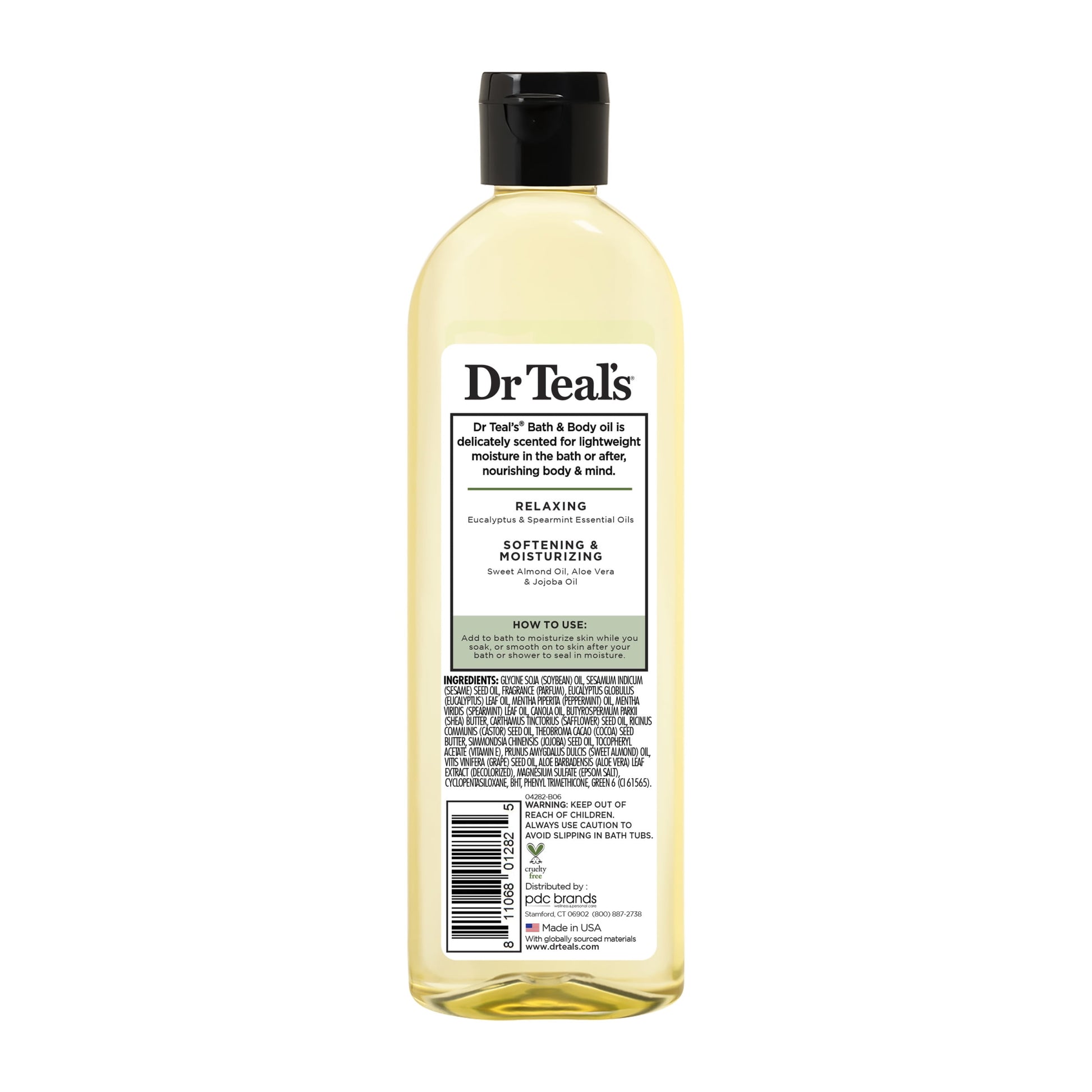 Bath & Body Oil, Moisture + Rejuvenating Eucalyptus & Spearmint Essential Oils, 8.8 Fl Oz.