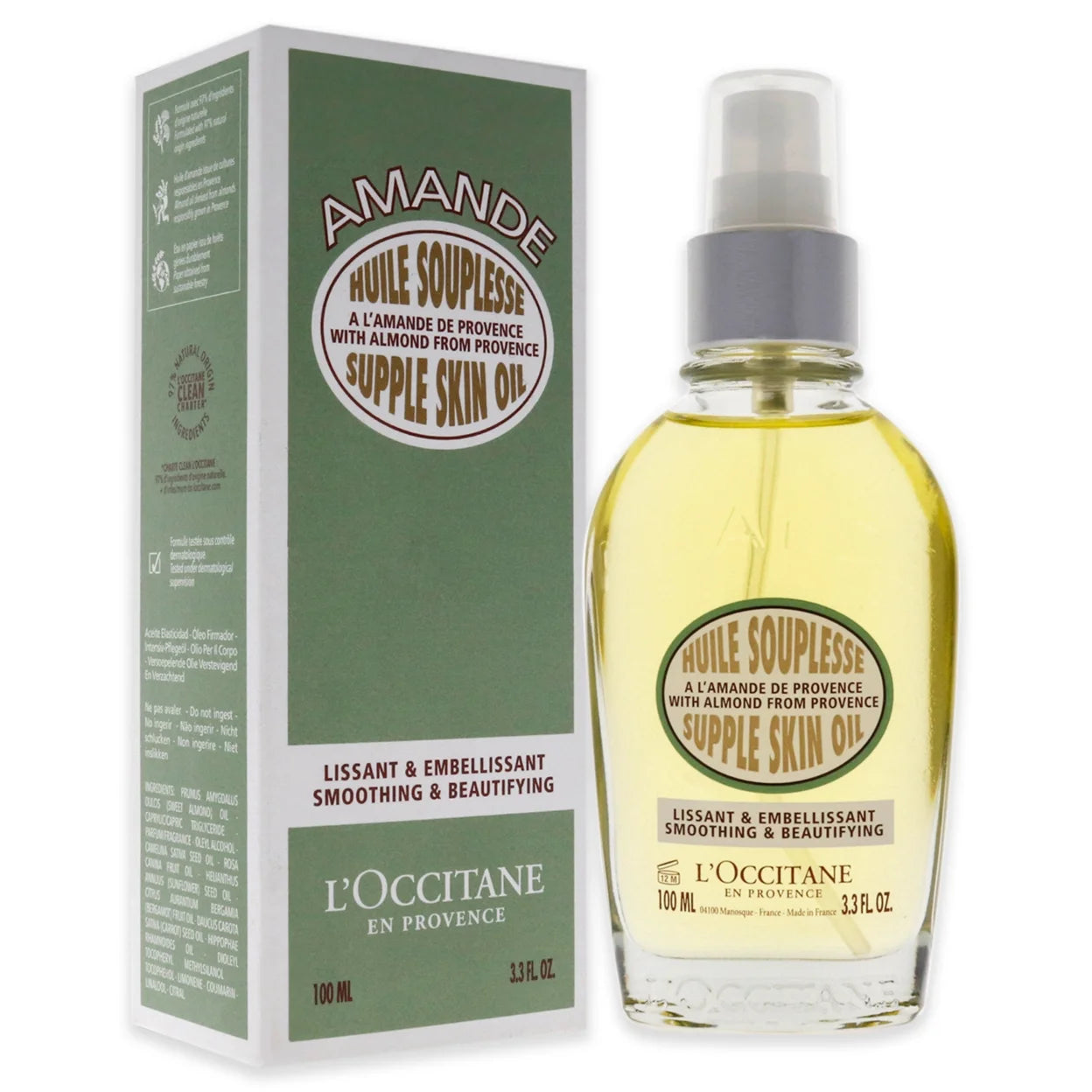 Almond Supple Skin Oil by Loccitane for Unisex - 3.4 Oz Body Oil