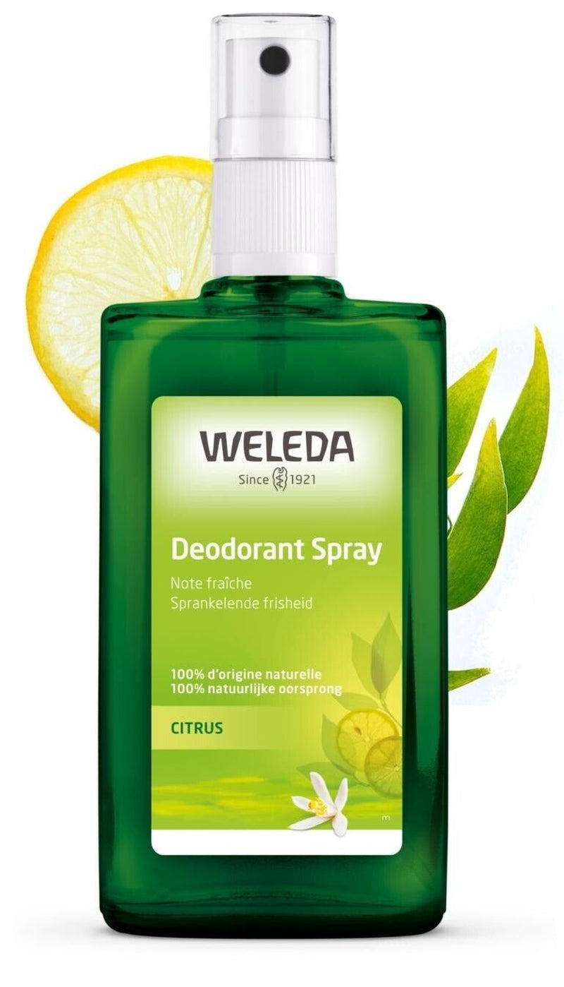 2 X Weleda Deo Spray Citrus Fresh 100Ml Organic Deodorant Spray