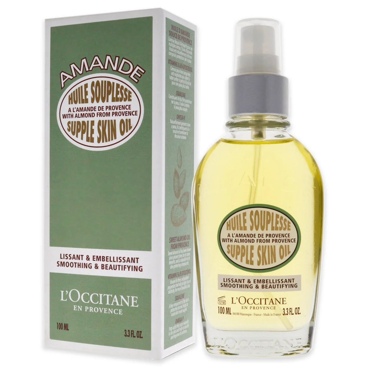 Almond Supple Skin Oil by Loccitane for Unisex - 3.4 Oz Body Oil