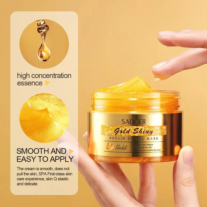 24K Gold Serum Cream Sleeping Mask Repair for Night Whitening Sleeping Beauty Mask Gel Cream Moisturizing Whitening Anti-Wrinkle